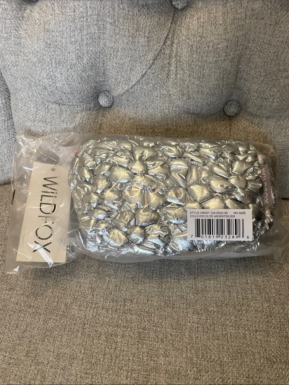 NWT Wildfox Silver Metallic Padded Bum Bag